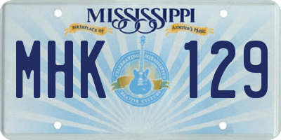 MS license plate MHK129