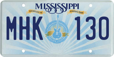 MS license plate MHK130
