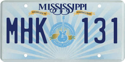 MS license plate MHK131