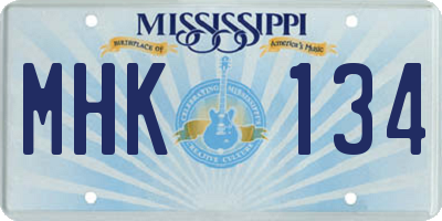 MS license plate MHK134