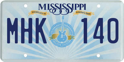 MS license plate MHK140