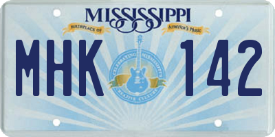 MS license plate MHK142