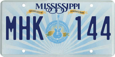 MS license plate MHK144