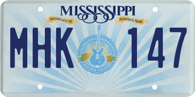 MS license plate MHK147