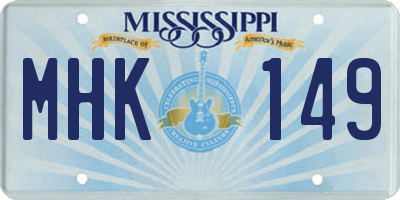 MS license plate MHK149