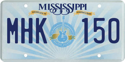 MS license plate MHK150