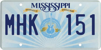 MS license plate MHK151
