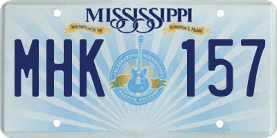 MS license plate MHK157