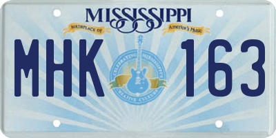 MS license plate MHK163