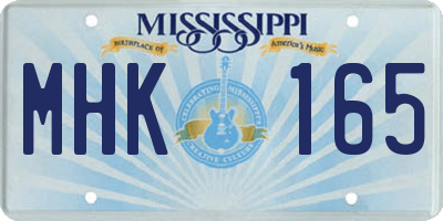 MS license plate MHK165