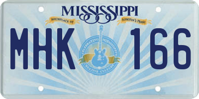 MS license plate MHK166