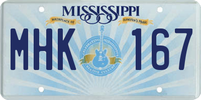 MS license plate MHK167