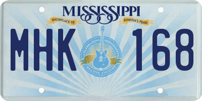 MS license plate MHK168