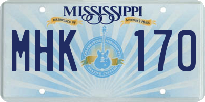 MS license plate MHK170