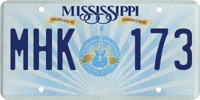 MS license plate MHK173