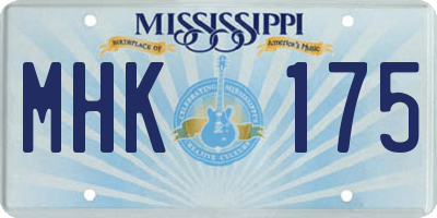 MS license plate MHK175
