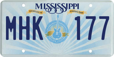MS license plate MHK177