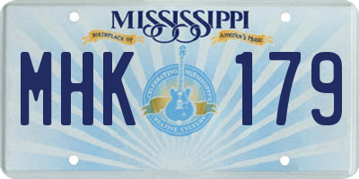 MS license plate MHK179