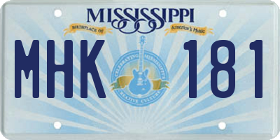 MS license plate MHK181