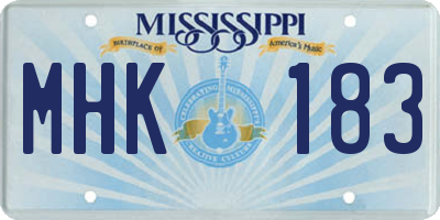 MS license plate MHK183