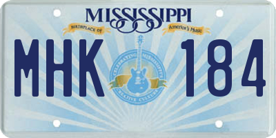 MS license plate MHK184
