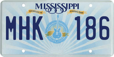 MS license plate MHK186