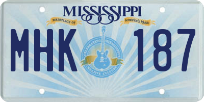 MS license plate MHK187