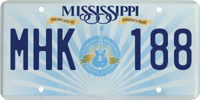 MS license plate MHK188
