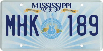 MS license plate MHK189
