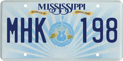 MS license plate MHK198