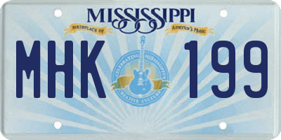 MS license plate MHK199