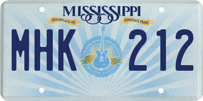 MS license plate MHK212
