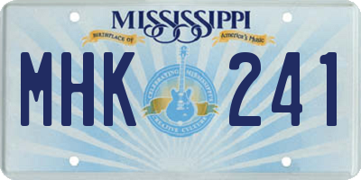 MS license plate MHK241