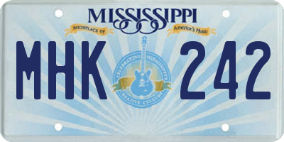MS license plate MHK242