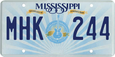MS license plate MHK244