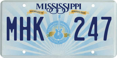 MS license plate MHK247