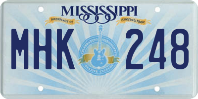 MS license plate MHK248