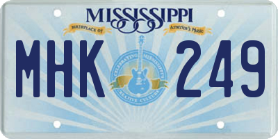 MS license plate MHK249