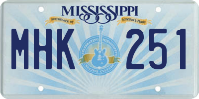 MS license plate MHK251