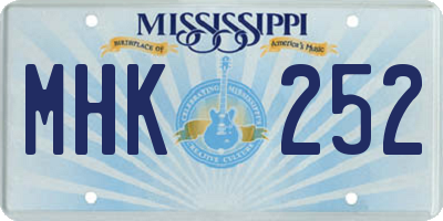 MS license plate MHK252