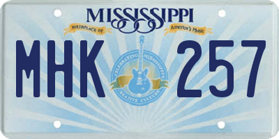 MS license plate MHK257