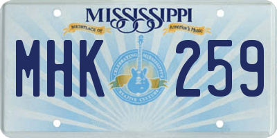 MS license plate MHK259