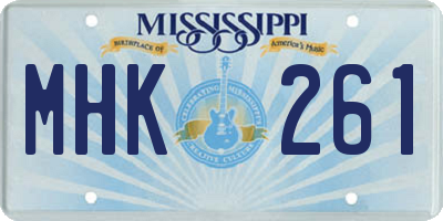MS license plate MHK261