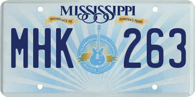MS license plate MHK263