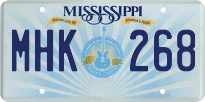 MS license plate MHK268