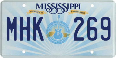MS license plate MHK269