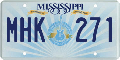 MS license plate MHK271