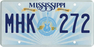 MS license plate MHK272