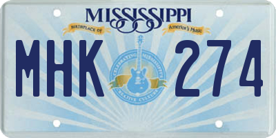 MS license plate MHK274
