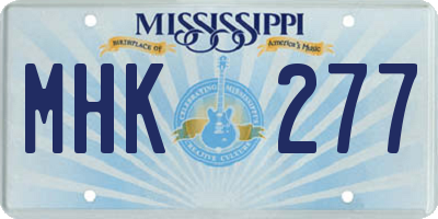 MS license plate MHK277